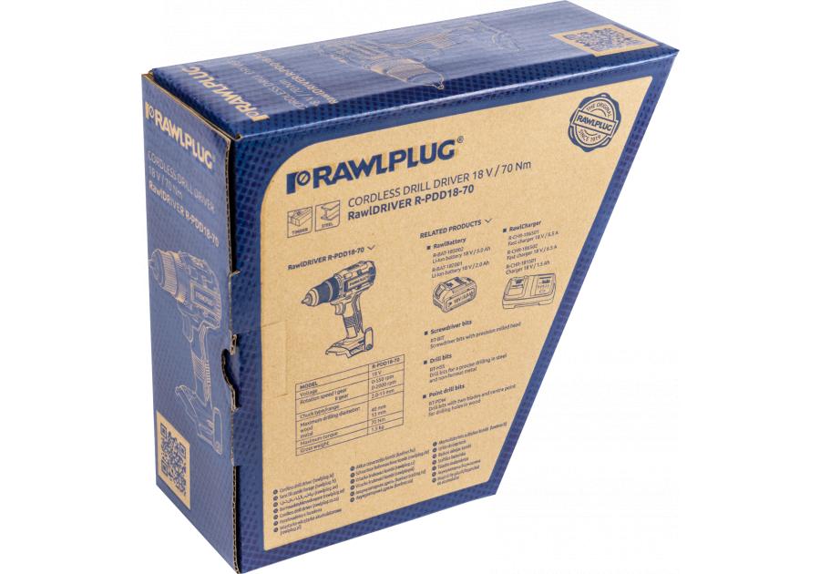 Zdjęcie: Wiertarko-wkrętarka 70 Nm 18 V RawlDRIVER RAWLPLUG