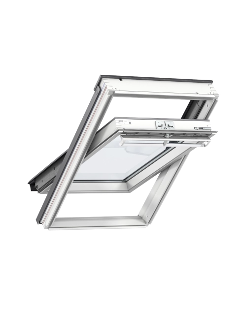 Zdjęcie: Okno obrotowe GGL PK04 2066 drewniane, malowane na biało, 3-szybowe VELUX
