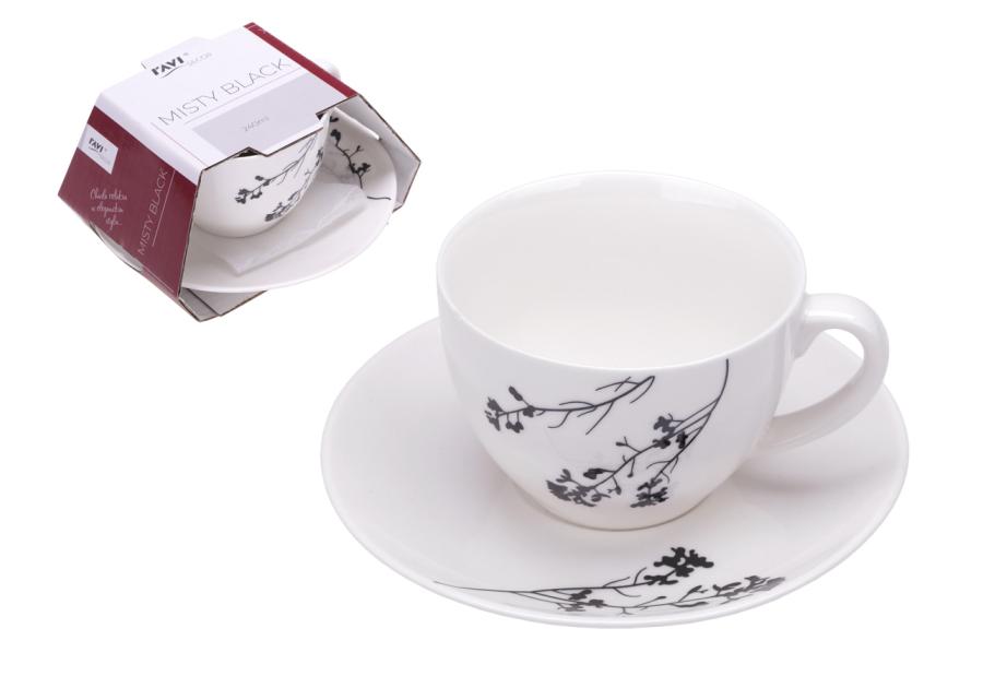 Zdjęcie: Filiżanka i spodek Misty black 240 ml z porcelany New Bone 91440 RAVI