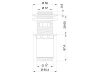 Zdjęcie: Korek click-clack, mosiężny, z przelewem, mały grzybek chrom INVENA