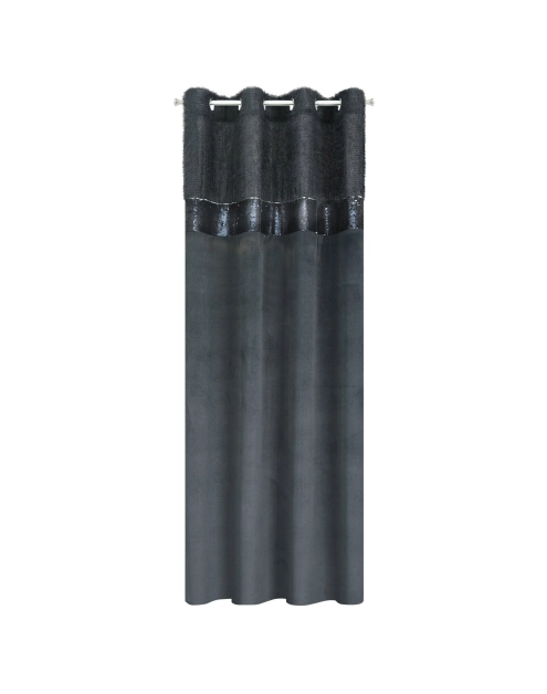 Zdjęcie: Zasłona gotowa Jasmin 140 x 250 cm czarny EUROFIRANY