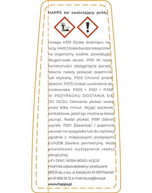 Zdjęcie: Żel zwalczający pchły 150 ml HAPPS