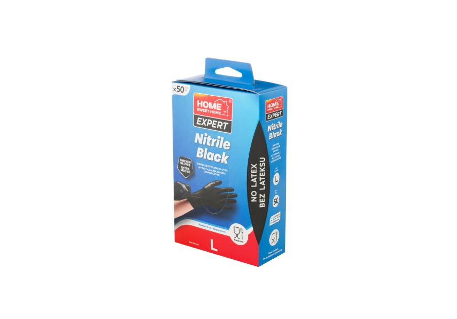 Zdjęcie: Rękawice nitrylowe Black Expert L 50 sztuk HOME SWEET HOME