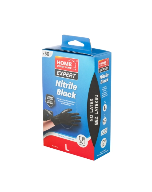 Zdjęcie: Rękawice nitrylowe Black Expert L 50 sztuk HOME SWEET HOME