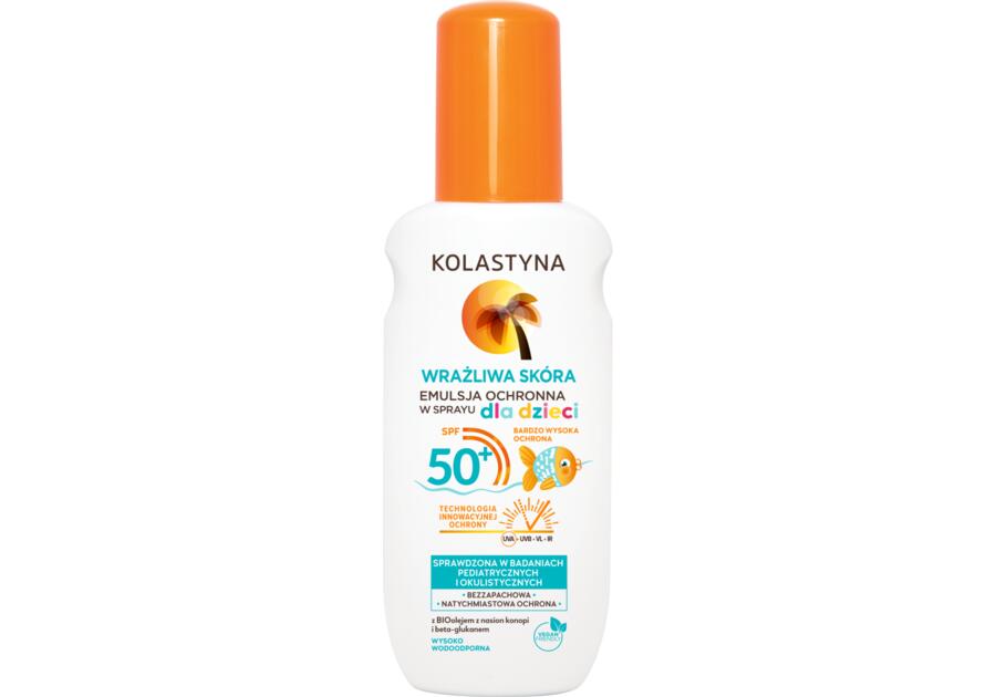 Zdjęcie: Emulsja ochronna dla dzieci w sprayu SPF50+ 150 ml Wrażliwa skóra KOLASTYNA