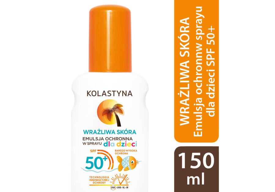 Zdjęcie: Emulsja ochronna dla dzieci w sprayu SPF50+ 150 ml Wrażliwa skóra KOLASTYNA