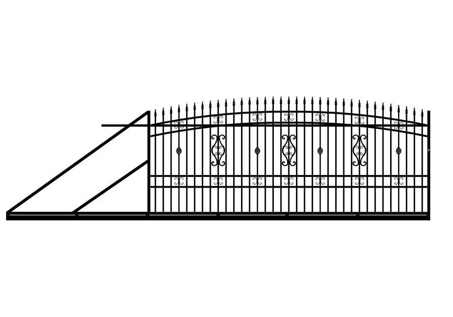 Zdjęcie: Brama przesuwna Milena 4,00 m, 1,55-1,75 m, stal ocynk+RAL9005 lewa POLBRAM
