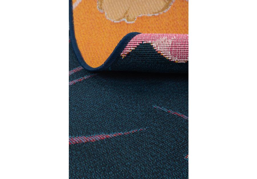 Zdjęcie: Dywan Jungle 135 cm koło, kwiaty pomarańczowo-czarne MULTI-DECOR