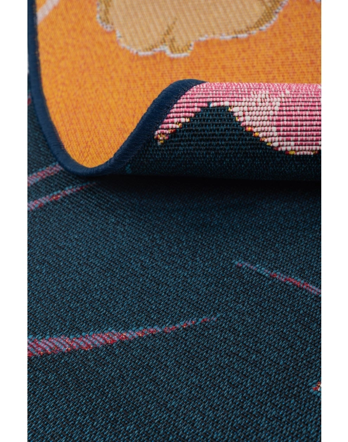 Zdjęcie: Dywan Jungle 135 cm koło, kwiaty pomarańczowo-czarne MULTI-DECOR