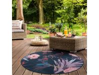 Zdjęcie: Dywan Jungle 135 cm koło, kwiaty pomarańczowo-czarne MULTI-DECOR