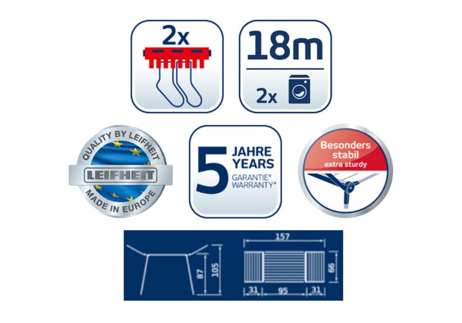 Zdjęcie: Suszarka Pegasus 180 Solid LEIFHEIT