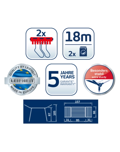 Zdjęcie: Suszarka Pegasus 180 Solid LEIFHEIT