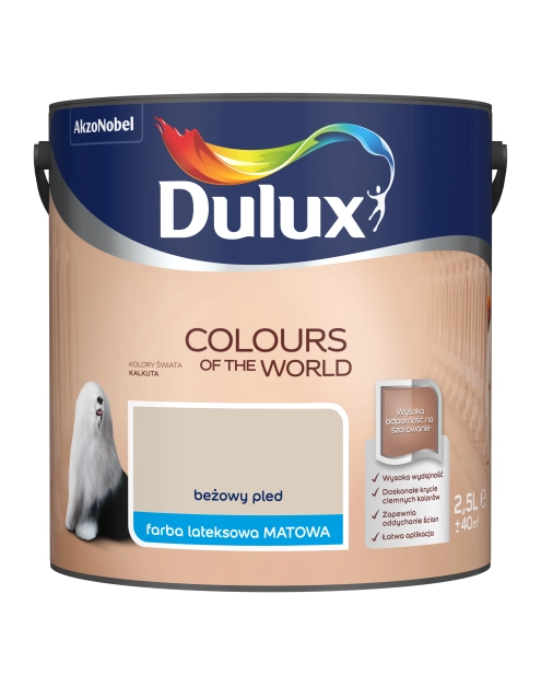 Zdjęcie: Farba do wnętrz Kolory Świata 2,5 L beżowy pled DULUX