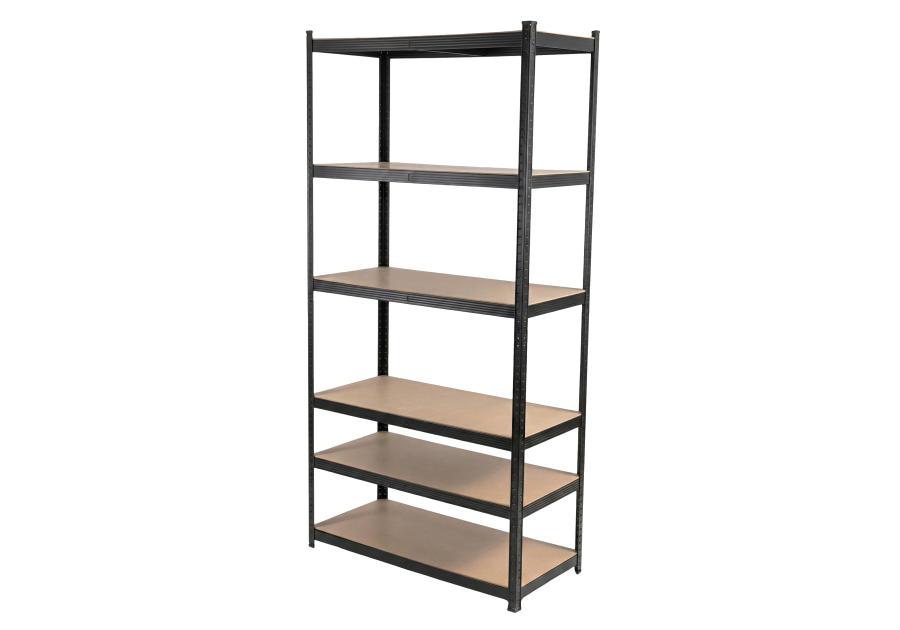 Zdjęcie: Regał metalowy wciskany, 6 półek, 222x110x50, 175 kg, czarny PROFIX