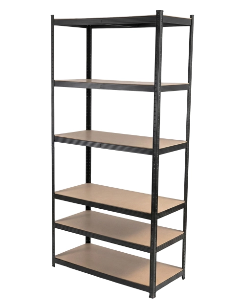 Zdjęcie: Regał metalowy wciskany, 6 półek, 222x110x50, 175 kg, czarny PROFIX