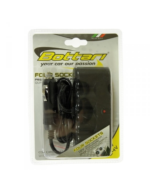 Zdjęcie: Rozgałęziacz poczwórny zapalniczki z kablem 12/24V BOTTARI