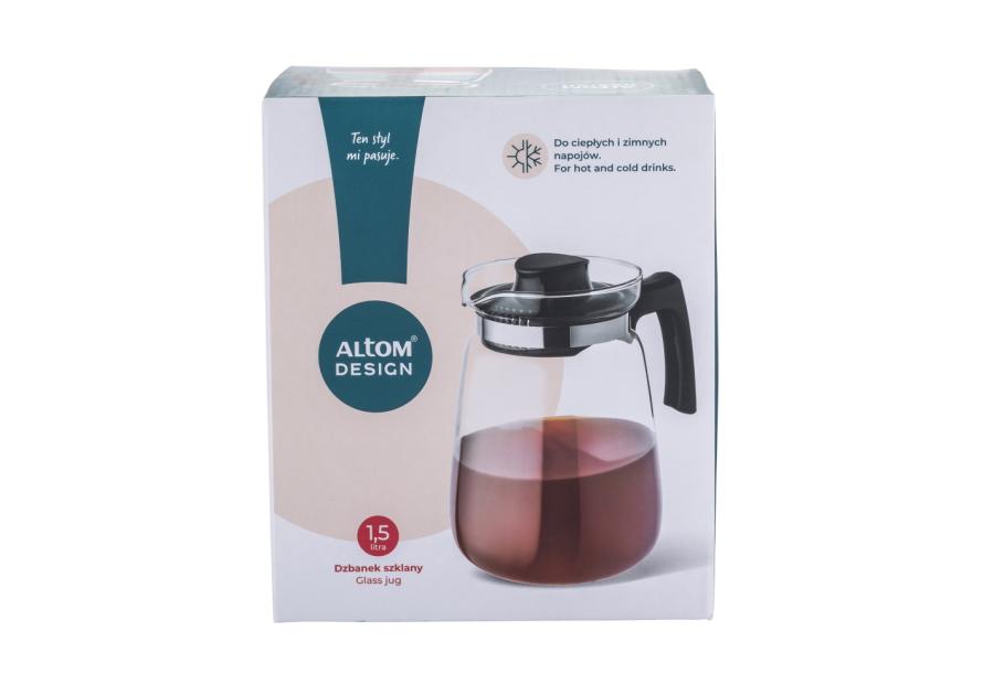 Zdjęcie: Dzbanek szklany do gorących napojów 1500 ml czarny ALTOM DESIGN