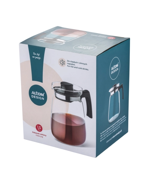 Zdjęcie: Dzbanek szklany do gorących napojów 1500 ml czarny ALTOM DESIGN
