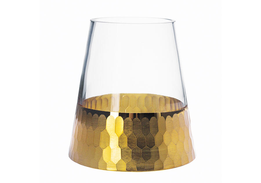 Zdjęcie: Wazon świecznik szklany 12 cm Golden Honey ALTOMDESIGN