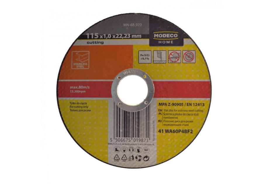 Zdjęcie: Ściernica do cięcia stali nierdzewnej 230x1,9x22,23 mm płaska 25 szt. RAWLPLUG