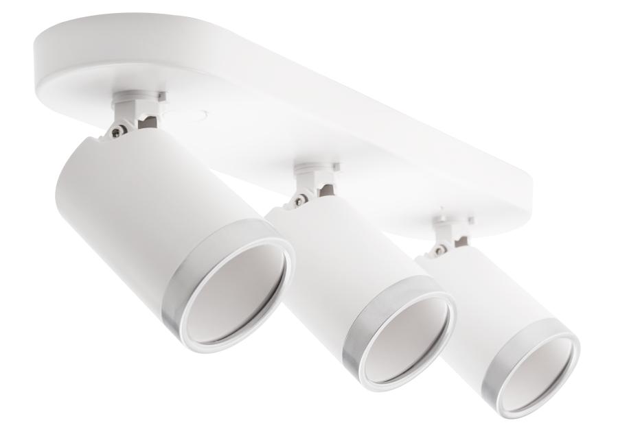 Zdjęcie: Oprawa ścienno-sufitowa Spot Best 3xGU10 – biały/srebrny VOLTENO