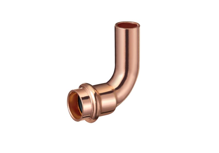 Zdjęcie: Łuk nyplowy 90 stopni zaciskany do wody 22x22 profil V CALIDO