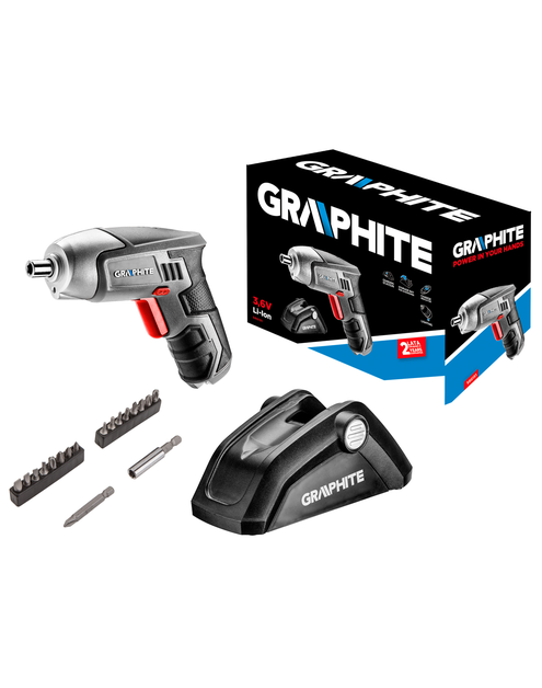 Zdjęcie: Wkrętak akumulatorowy 3.6V, Li-Ion/1.3Ah, z bazą GRAPHITE