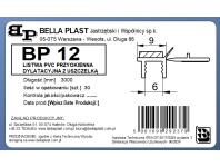 Zdjęcie: Listwa PVC BP12 L300 9/6 biały, przyokienna, dylatacyjna, tynkarska z uszczelką BELLA PLAST