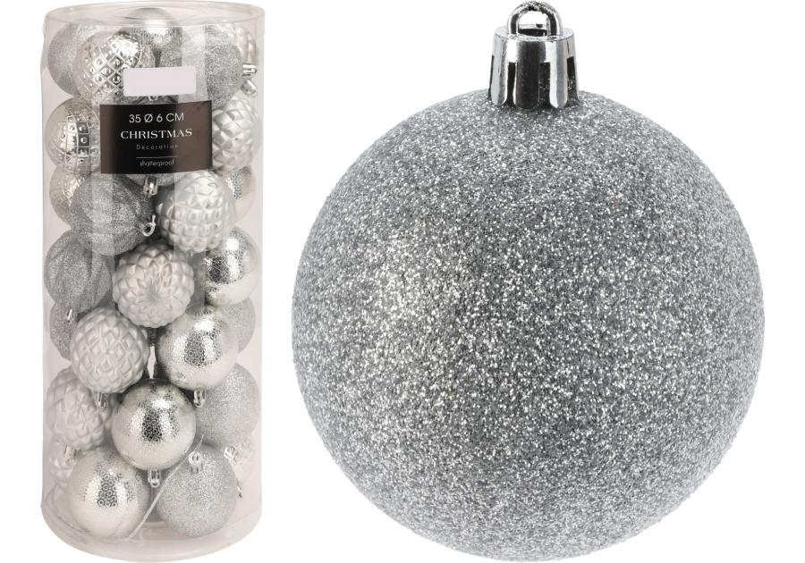 Zdjęcie: Bombki choinkowe 6 cm - 35 szt. srebrne KOOPMAN