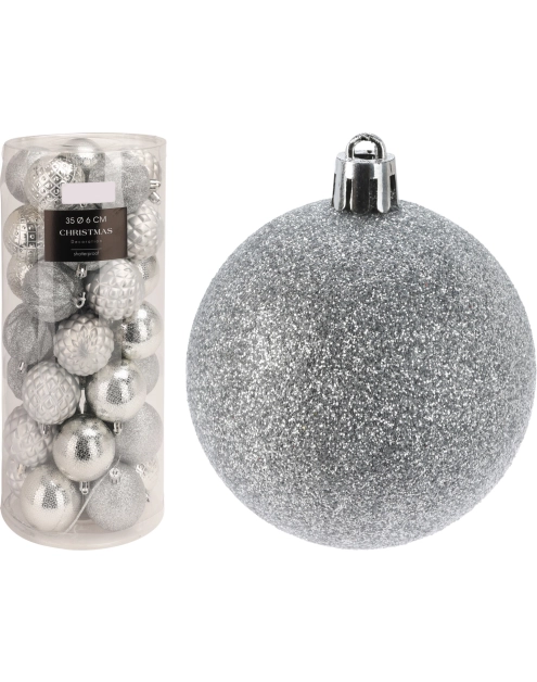Zdjęcie: Bombki choinkowe 6 cm - 35 szt. srebrne KOOPMAN
