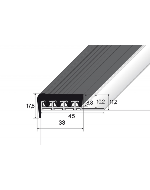 Zdjęcie: Profil narożny schodowy z gumą  A97, A98 EFFECTOR