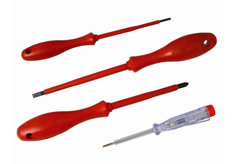 Zdjęcie: Wkrętaki zestaw domowy kk28 ze wskaźnikiem napięcia - 4 szt. PROFIX