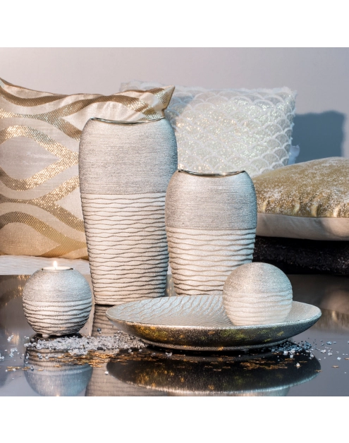 Zdjęcie: Wazon dekoracyjny 16x7x30 cm szampan EUROFIRANY