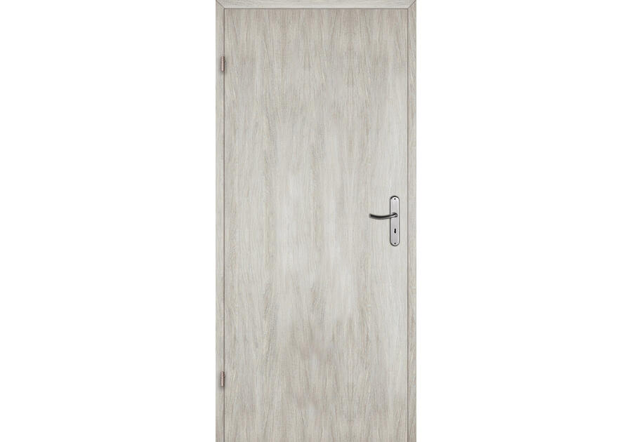 Zdjęcie: Drzwi wewnętrzne 70 cm lewe pełne dąb srebrny lakierowany VOSTER