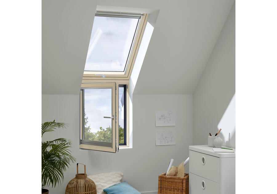 Zdjęcie: Okno kolankowe VFA 3068 drewniane otwierane na lewo, 78x95 cm VELUX