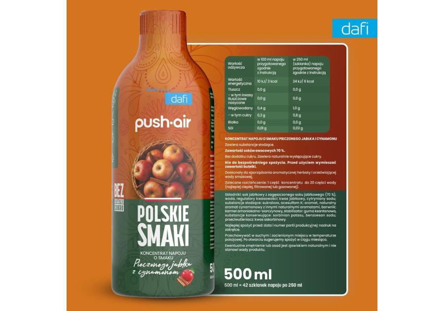 Zdjęcie: Koncentrat napoju pieczone jabłko z cynamonem 500 ml DAFI