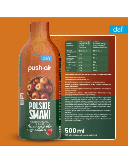 Zdjęcie: Koncentrat napoju pieczone jabłko z cynamonem 500 ml DAFI