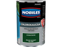 Zdjęcie: Emalia do metalu i betonu Chlorokauczuk zielony mchowy wysoki połysk 0,9 L NOBILES