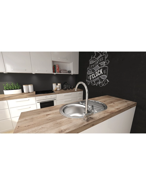 Zdjęcie: Zlew wpuszczany Faro 1 komorowy z ociekaczem 50x77 cm z syfonem KUCHINOX