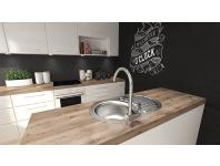 Zdjęcie: Zlew wpuszczany Faro 1 komorowy z ociekaczem 50x77 cm z syfonem KUCHINOX