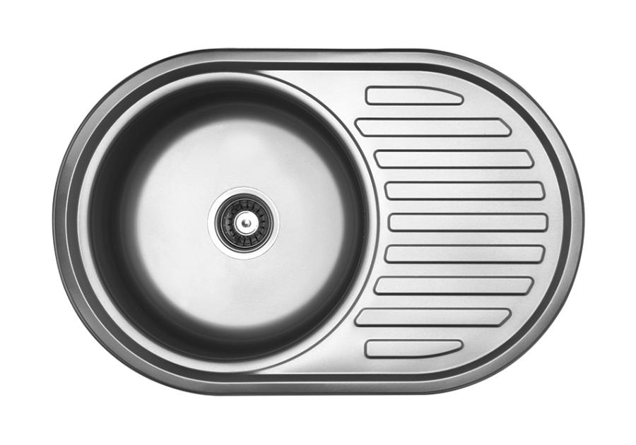 Zdjęcie: Zlew wpuszczany Faro 1 komorowy z ociekaczem 50x77 cm z syfonem KUCHINOX