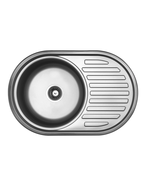 Zdjęcie: Zlew wpuszczany Faro 1 komorowy z ociekaczem 50x77 cm z syfonem KUCHINOX