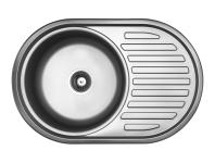 Zdjęcie: Zlew wpuszczany Faro 1 komorowy z ociekaczem 50x77 cm z syfonem KUCHINOX