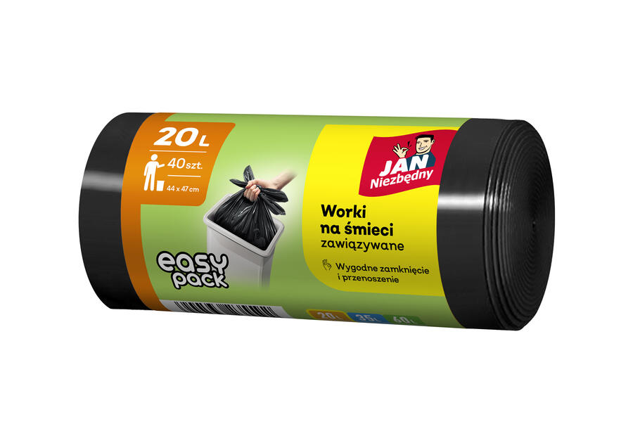 Zdjęcie: Worki na śmieci HD Easy-pack 20 L - 40 szt. czarne JAN NIEZBĘDNY
