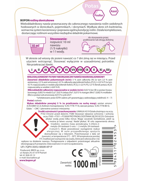 Zdjęcie: Nawóz do roślin doniczkowych 1 L BOPON