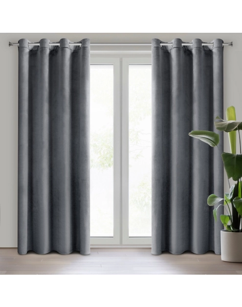 Zdjęcie: Zasłona gotowa Melanie 140 x 250 cm grafitowy EUROFIRANY