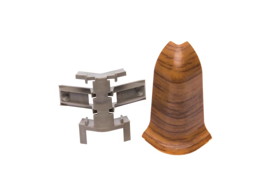 Zdjęcie: Zakończenia do listwy przypodłogowej Classic narożnik zewnętrzny 2 sztuki Orzech Stary Mat CEZAR