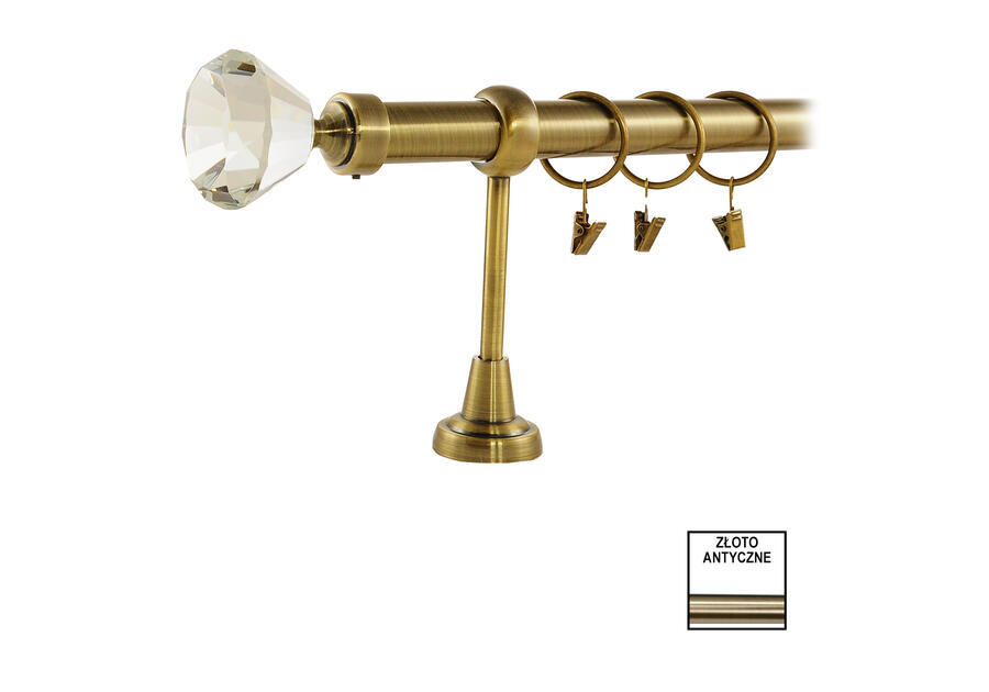 Zdjęcie: Karnisz pojedynczy Zeus fi 25 mm - 240 cm diament złoto KARWEL