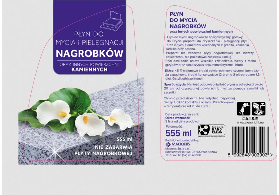 Zdjęcie: Płyn do mycia i pielęgnacji nagrobków Mill Clean 0,55 L MADONIS