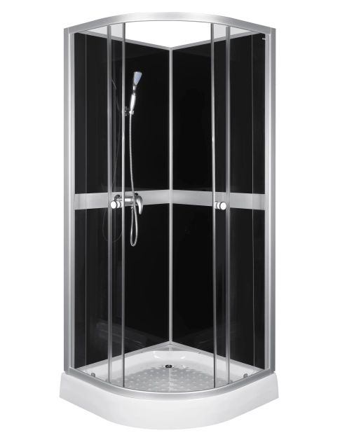 Zdjęcie: Kabina prysznicowa Classic 80 cm czarna + przyłacze KERRA